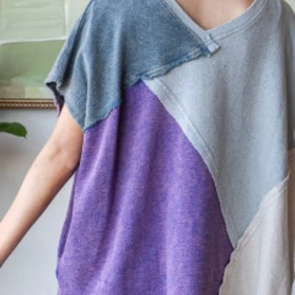 Colorblock Women's Top By Olli & Halli NWOT size small super soft! - Picture 2 of 2